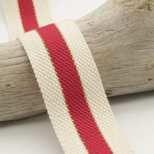 Two-Tone Red Lurex Cotton Strap - Maison Klem